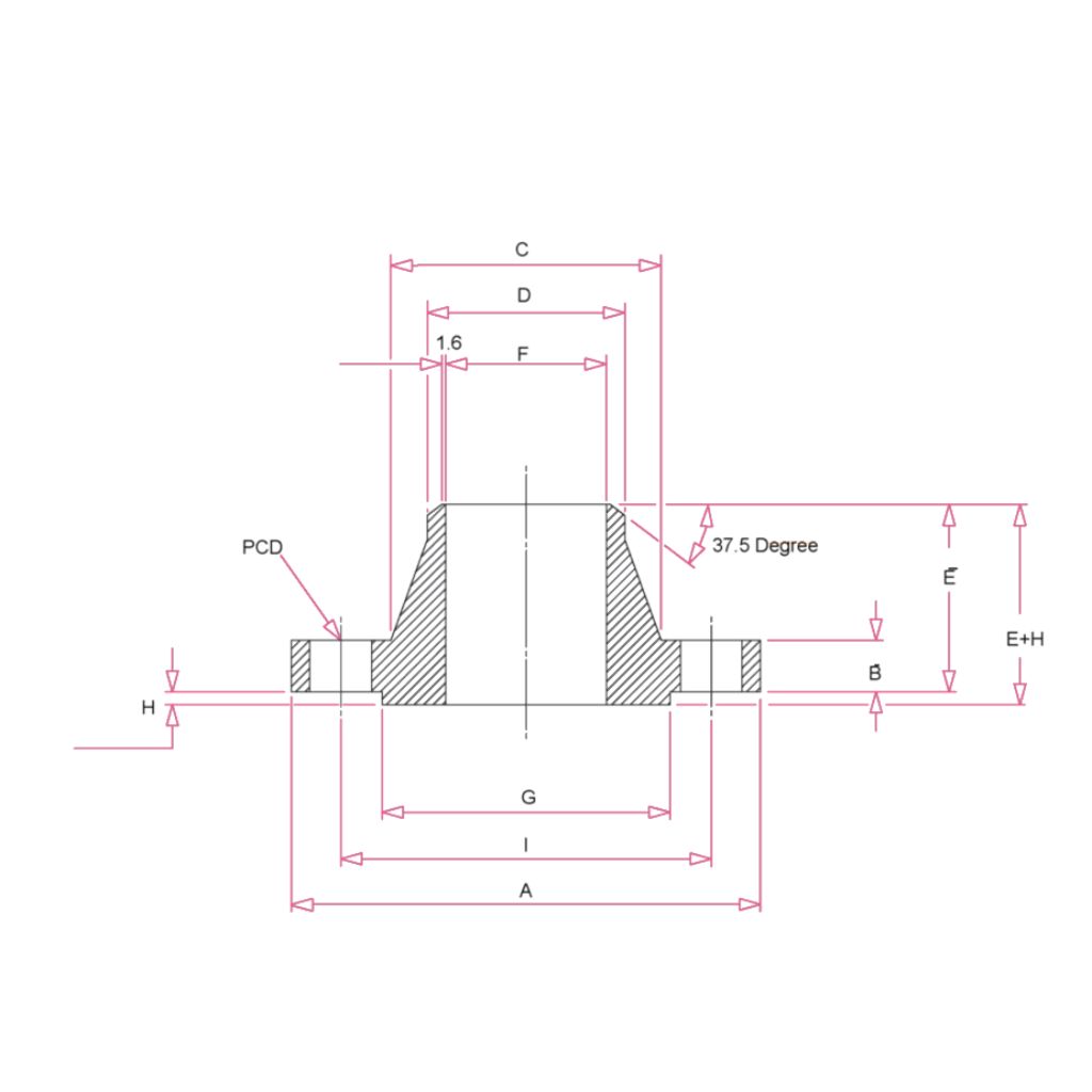 Weld Neck Flange Diagram